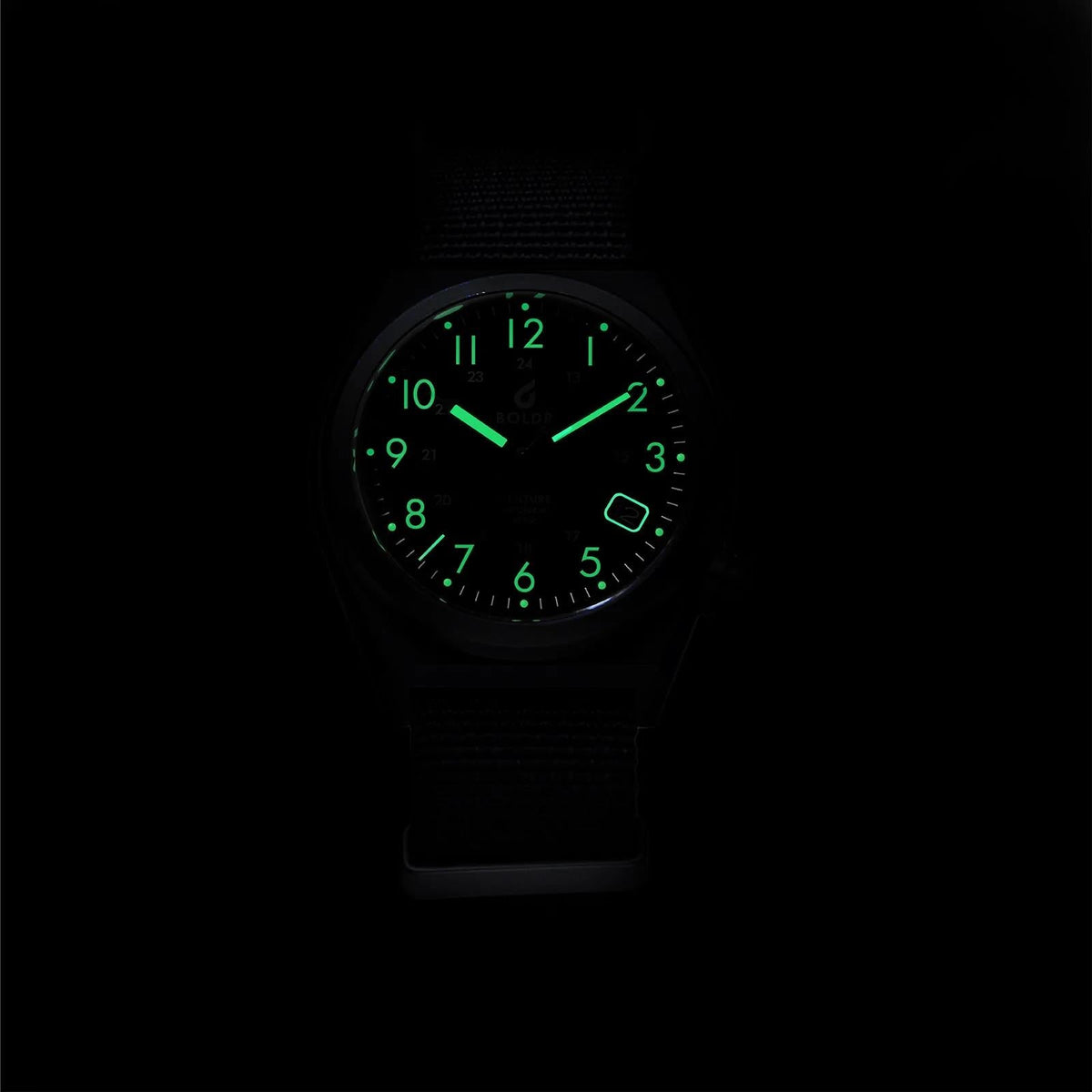 Boldr Venture Automatic Field Watch - Green Dusk