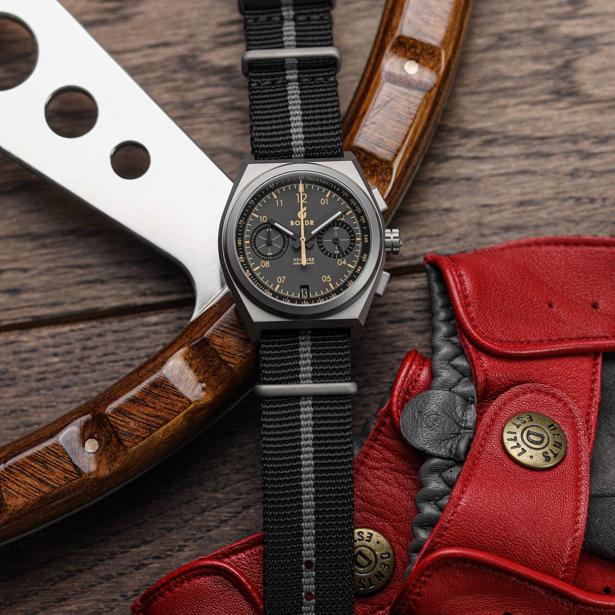 Boldr Venture Rally II Chronograph Watch - Wells 201 | WatchGecko