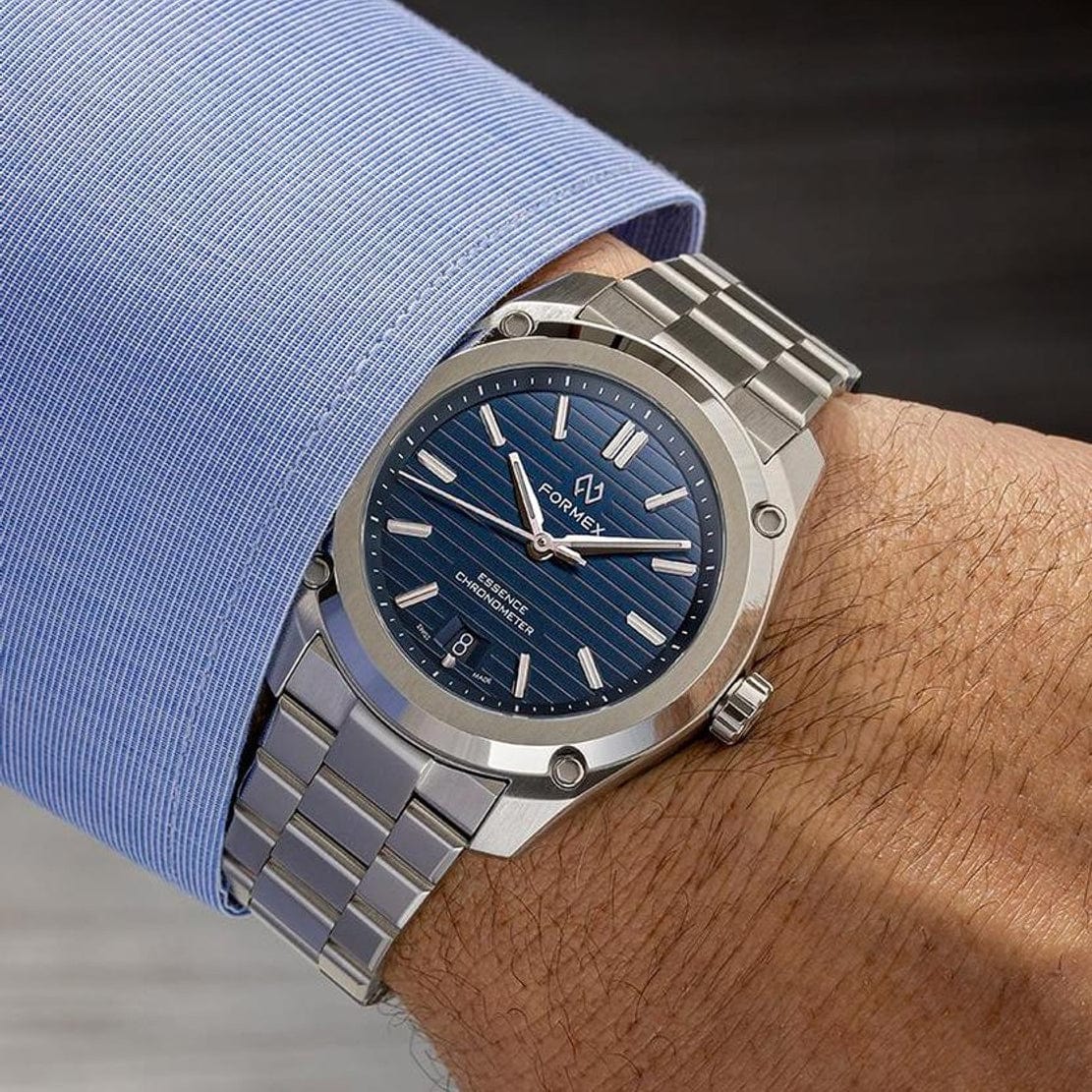 Formex Essence 39 Automatic Chronometer Watch - Blue / Steel Bracelet