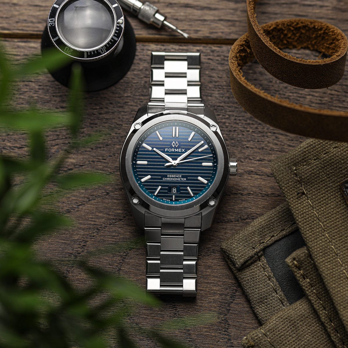 Formex Essence 39 Automatic Chronometer Watch - Blue / Steel Bracelet