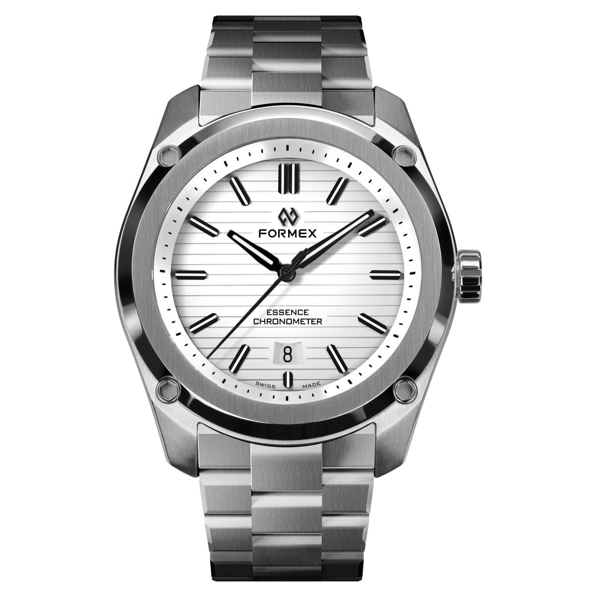 Formex Essence 39 Automatic Chronometer Watch - White / Steel Bracelet