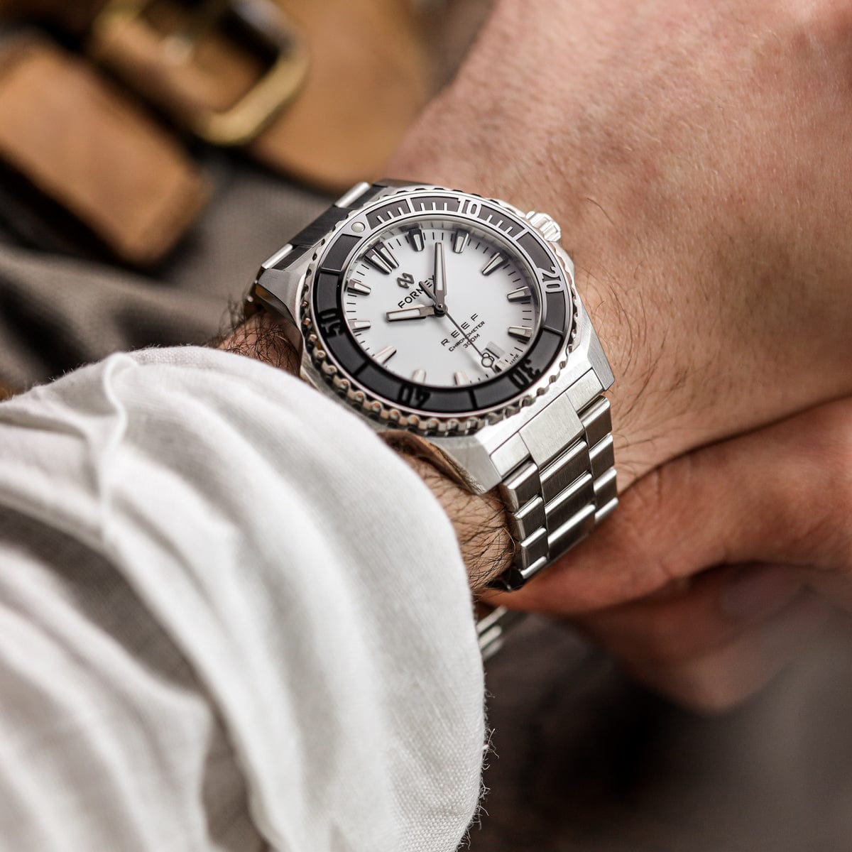 Formex REEF Automatic Chronometer - White Dial / Black Bezel