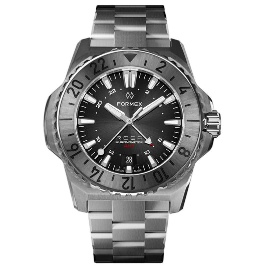 FORMEX REEF GMT - Black Dial with Red GMT - Stainless Steel Bracelet