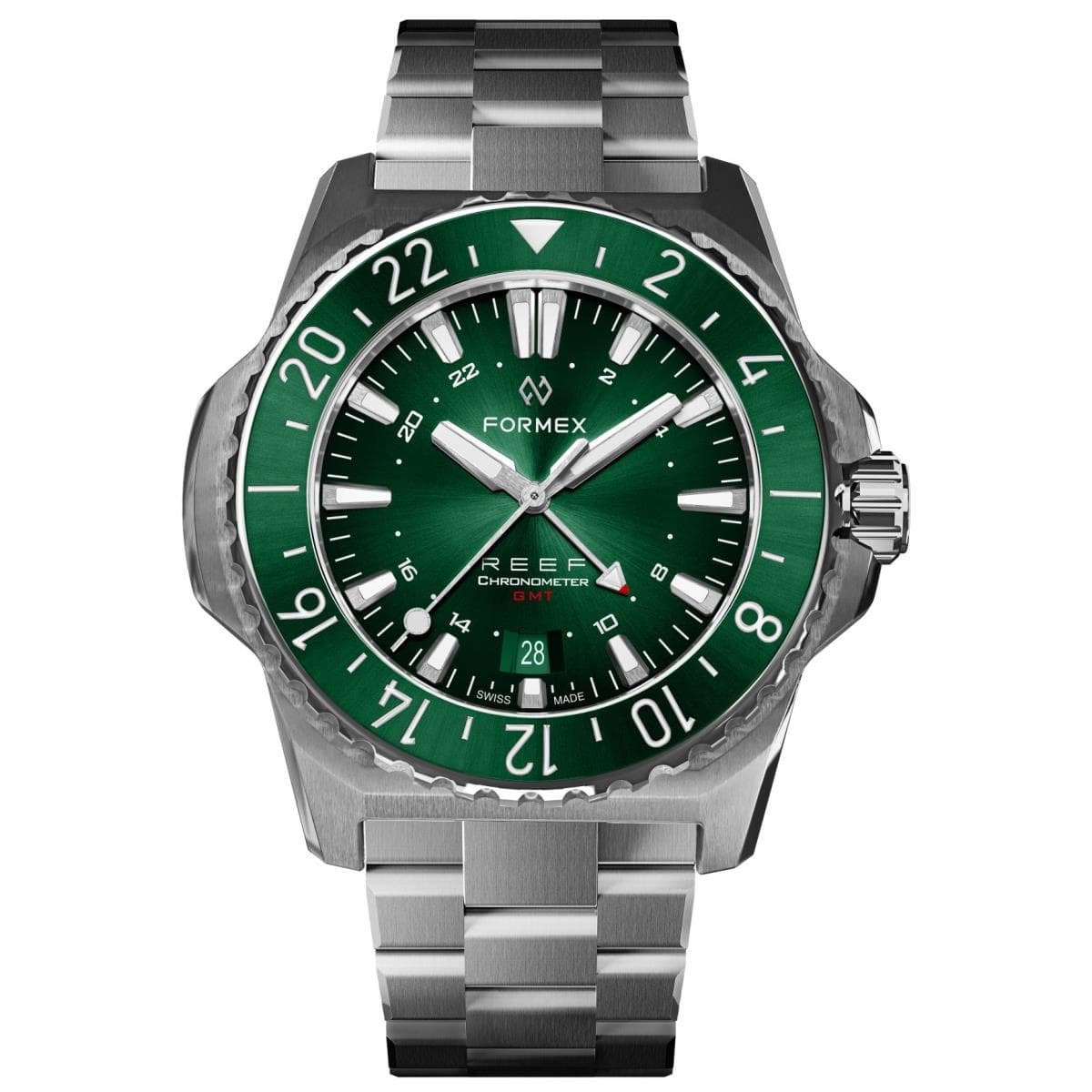 FORMEX REEF GMT - Green Dial - Stainless Steel Bracelet