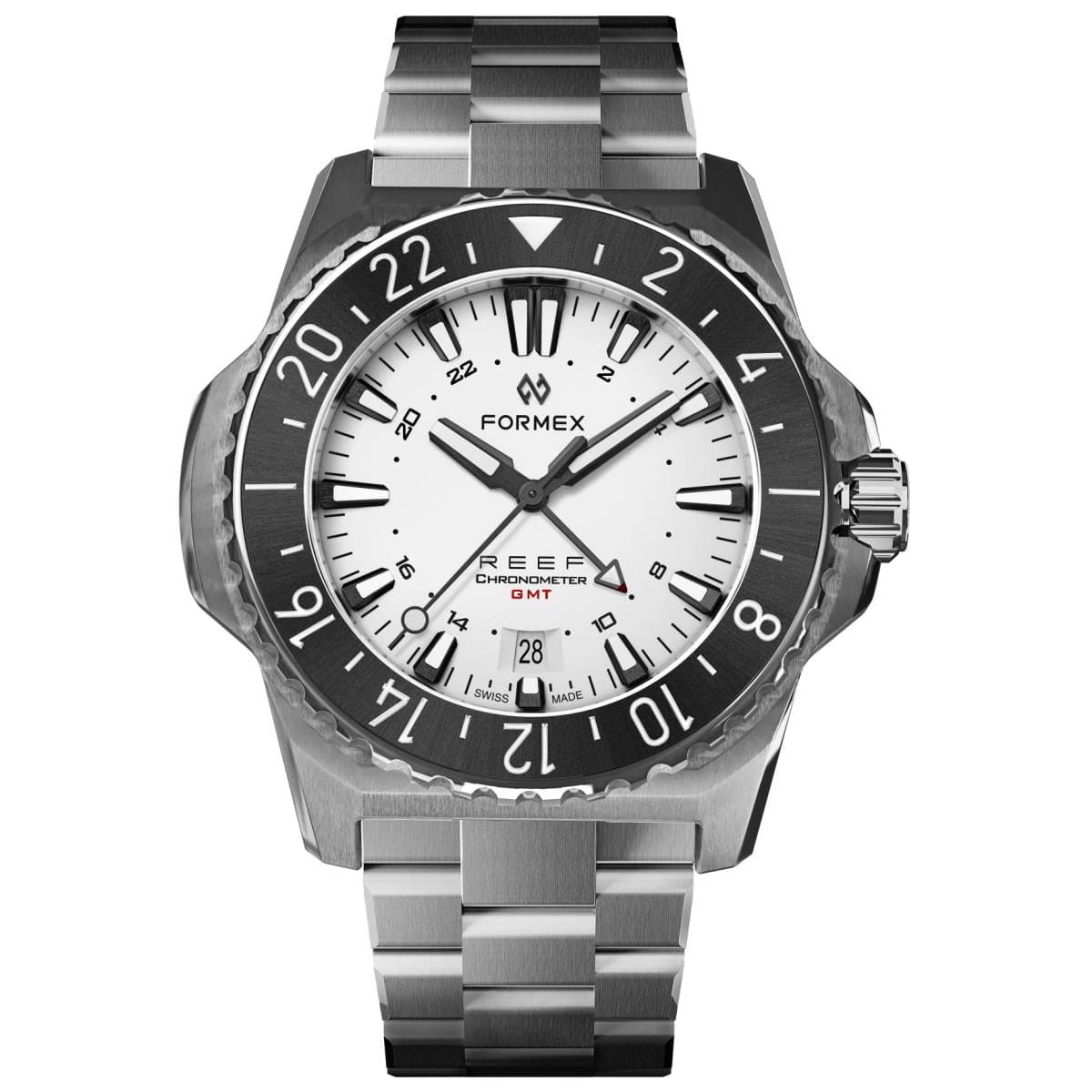 FORMEX REEF GMT - White Dial - Stainless Steel Bracelet
