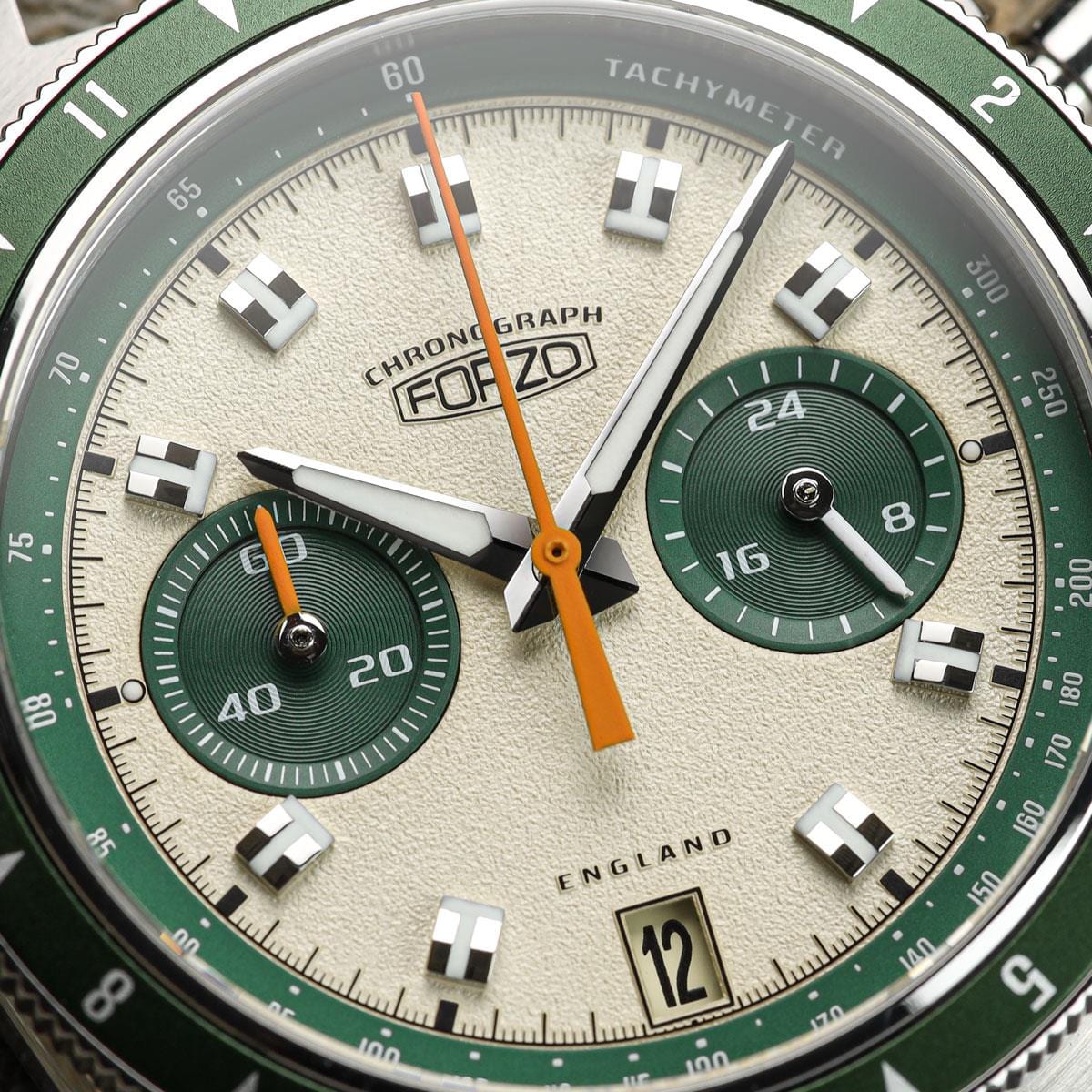 FORZO G2 Drive King Chronograph Watch - Cream / Green RWB046-WH