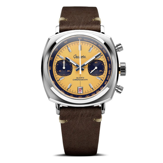 Geckota Chronotimer Racing Chronograph Watch Yellow Dial VS-369-2
