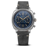 Geckota Ensign Blue and Gold Chronograph Grey Suede Strap - NEARLY NEW
