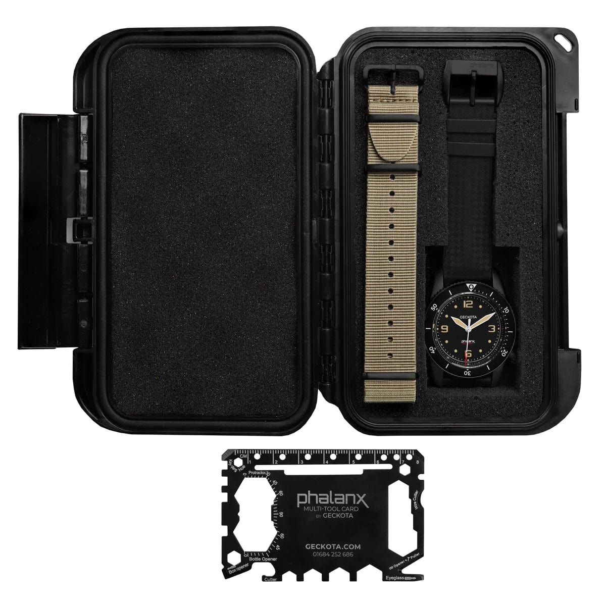 Geckota S-01 Phalanx Special Operations Watch - Blackout Edition - Tactical Set