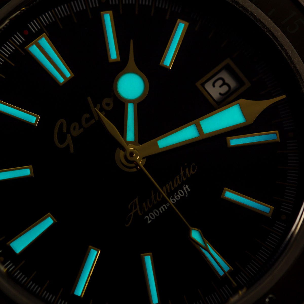 Geckota Sea Hunter Automatic Diver's Watch - Blue Bezel