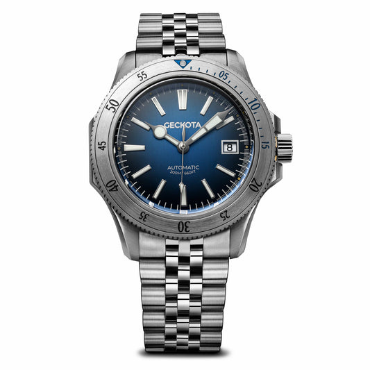 Geckota Sea Hunter Automatic Diver's Watch Steel Edition - Blue Dial