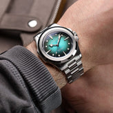 Geckota G-02 Slimline Stainless Steel Automatic Watch | Blue Sunburst