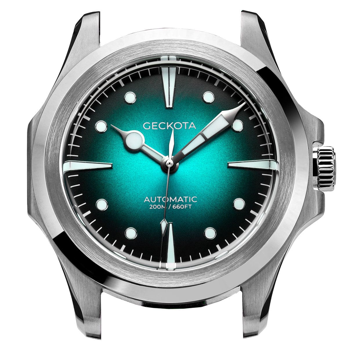 Geckota Sea Hunter Slimline Stainless Steel Automatic Watch - Blue Sunburst - Nearly New