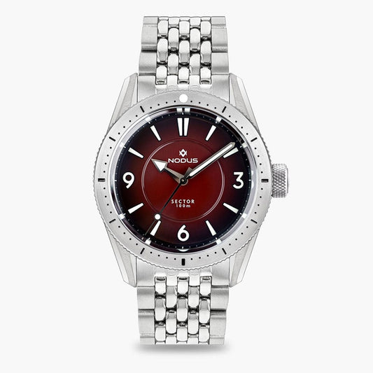 Nodus Sector Dive Automatic Watch - Redtide Dial - Steel Bezel - NEARLY NEW