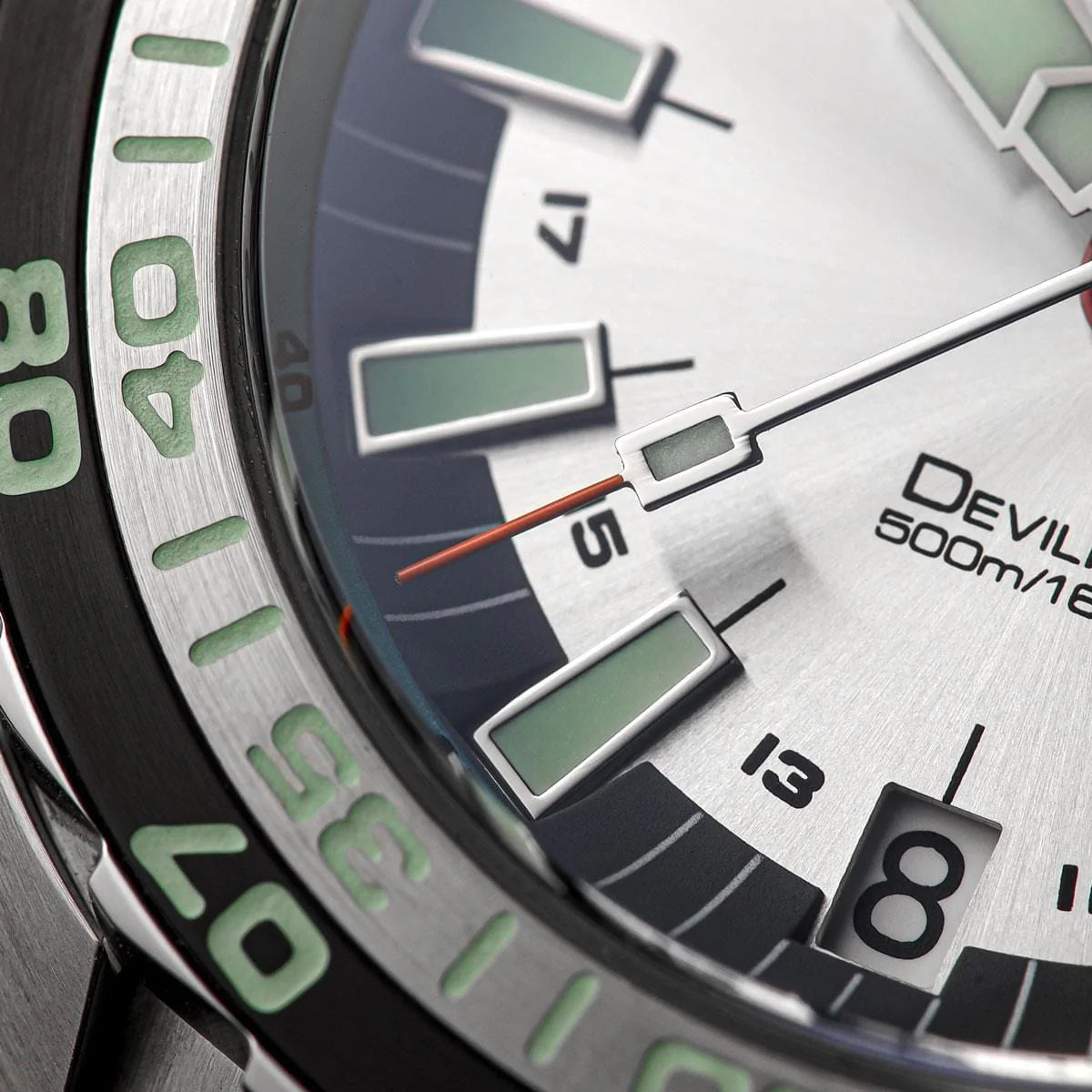 NTH DevilRay GMT - Silver Sunburst/White - with Date