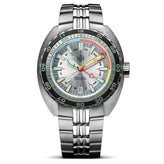 NTH DevilRay GMT - Silver Sunburst/White - with Date