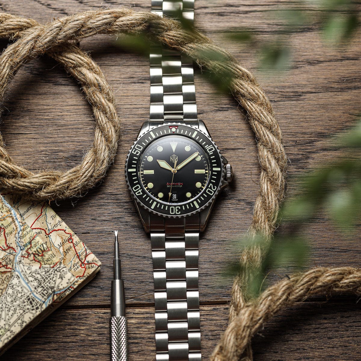 NTH Amphion Dive Watch Vintage Gilt No Date WatchGecko