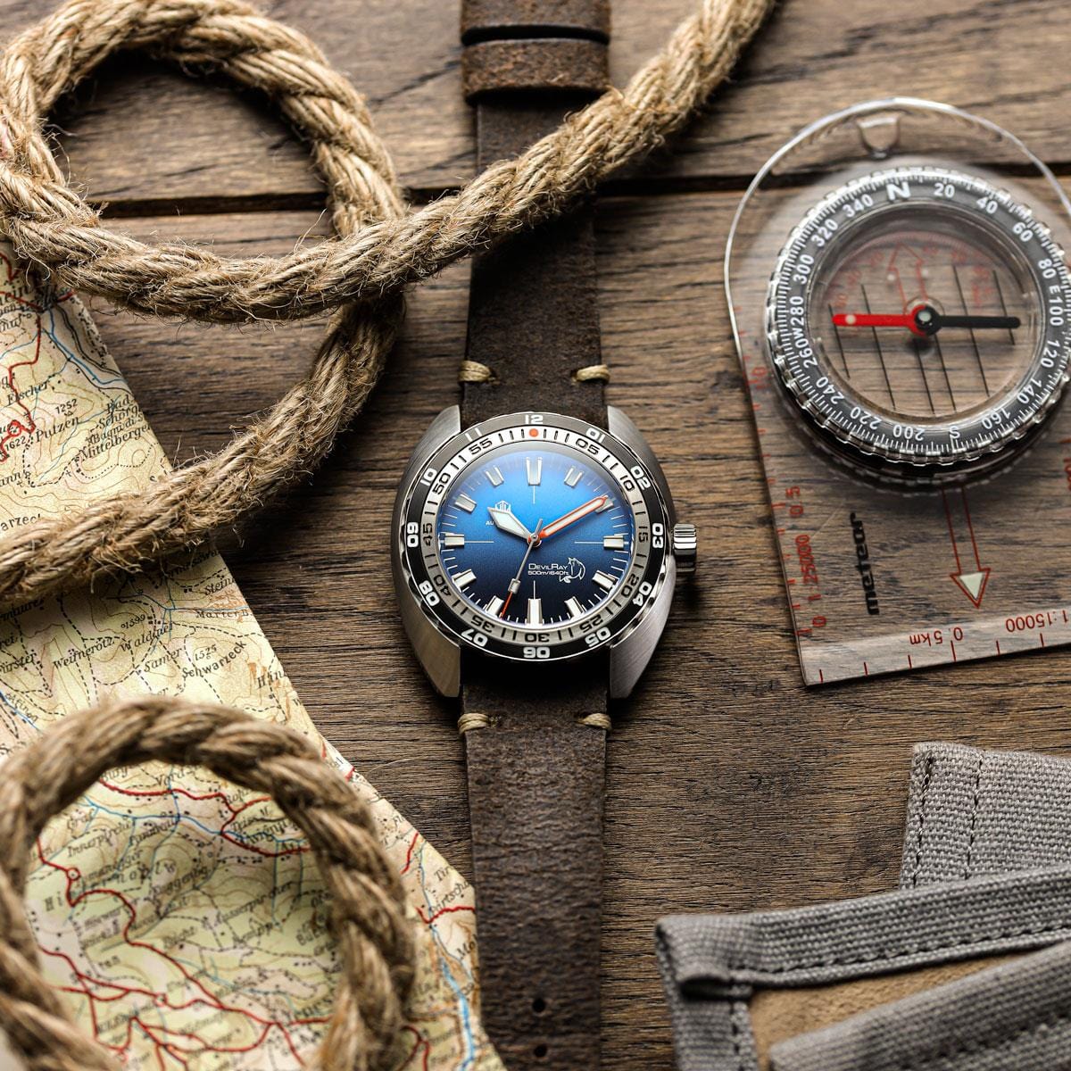 NTH DevilRay Blue Fade Leather Strap WatchGecko Exclusive