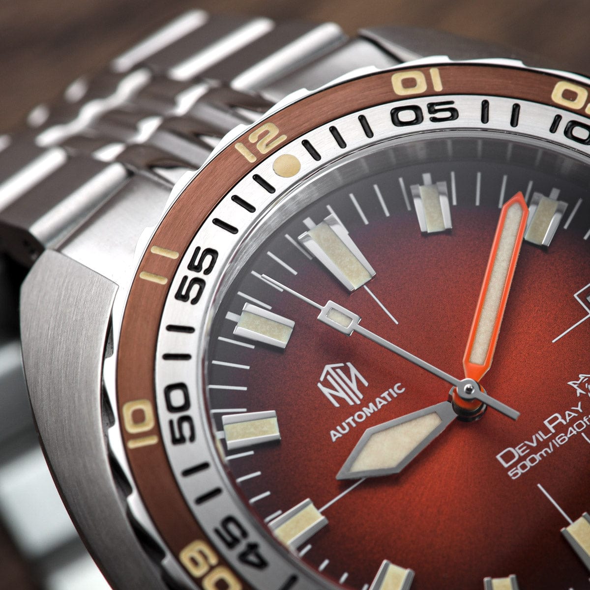 NTH DevilRay Dive Watch - Vintage Orange - WatchGecko Exclusive