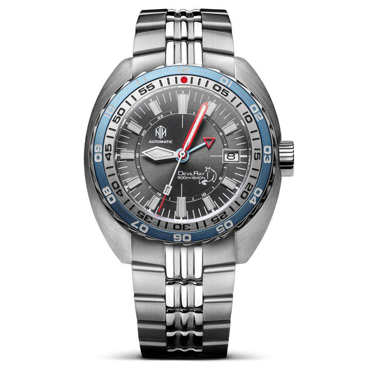NTH DevilRay - Grey Sunburst GMT - WatchGecko Exclusive - NTH DevilRay Bracelet