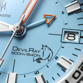 NTH DevilRay GMT - Light Blue - Stainless Steel Bracelet - WatchGecko Exclusive