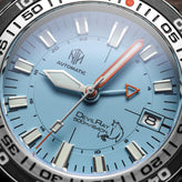 NTH DevilRay GMT - Light Blue - Leather Strap - WatchGecko Exclusive