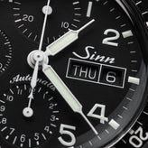 Sinn 103 St Pilot Chronograph Automatic Watch - Black Dial - Solid Bracelet