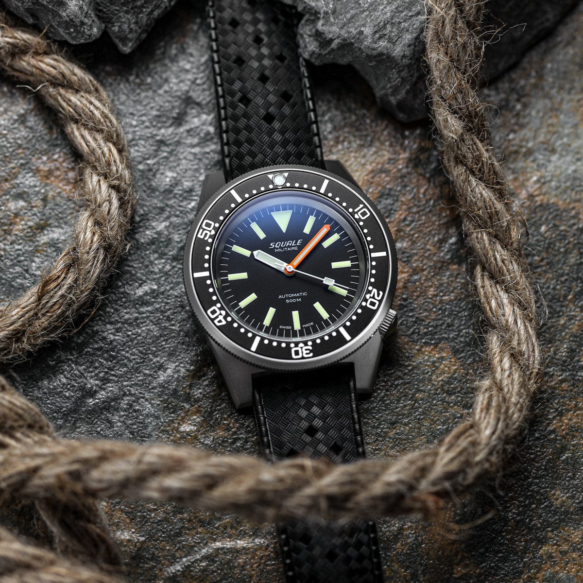 Squale 1521 Militaire Swiss Made Divers Watch - Blasted Case