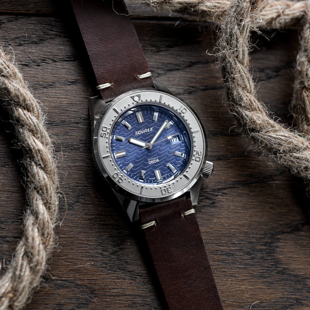 Squale 1521 Onda Blue Dial Swiss Made Diver's Watch
