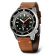Squale 1521 Swiss Made Diver's Watch Black With Blasted Case - Leather