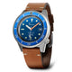 Squale 1521 Swiss Made Diver's Watch Blue Dial, Blasted Case - Leather