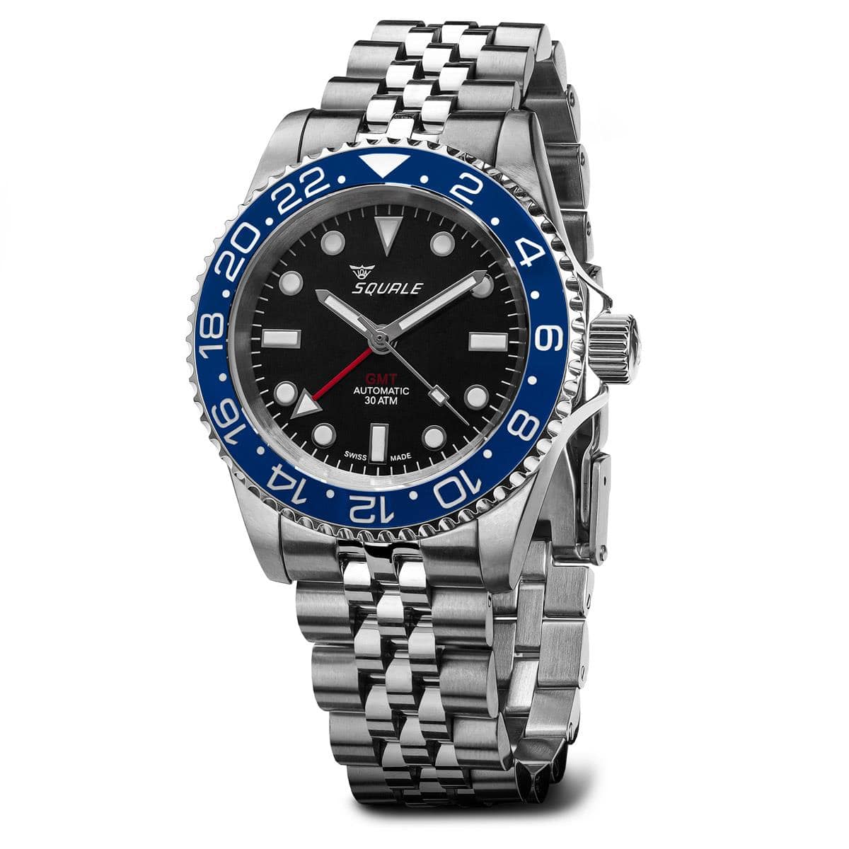 Squale 30 ATMOS 1545 GMT Mechanical Watch - Black / Blue - LIKE NEW