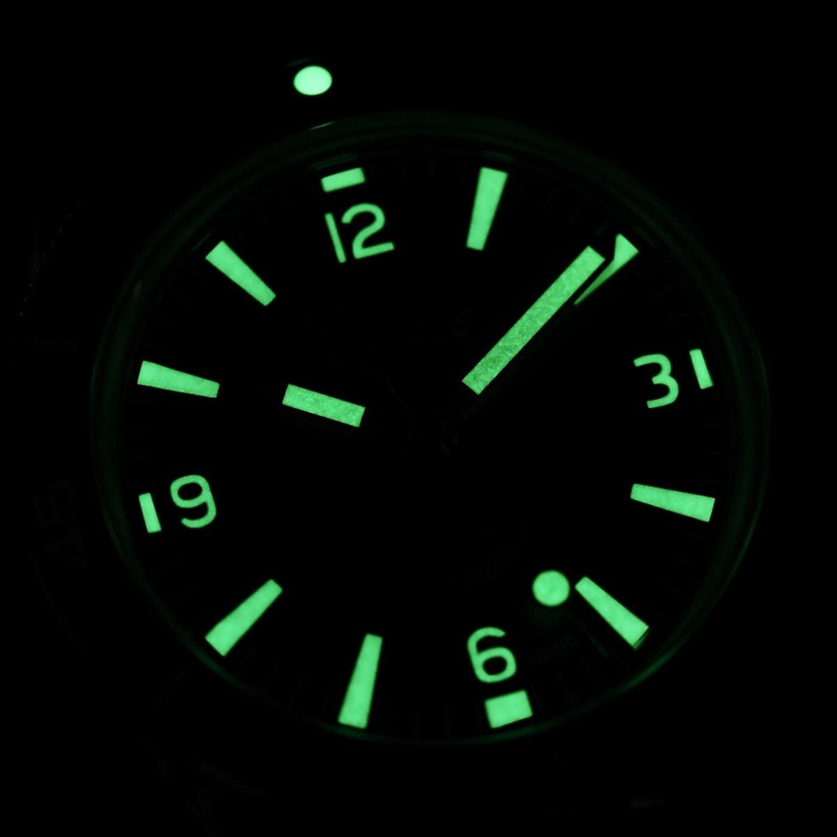 Super Squale Arabic Numerals Diver's Watch - Matt Black Dial - Rubberised Calf Leather Strap