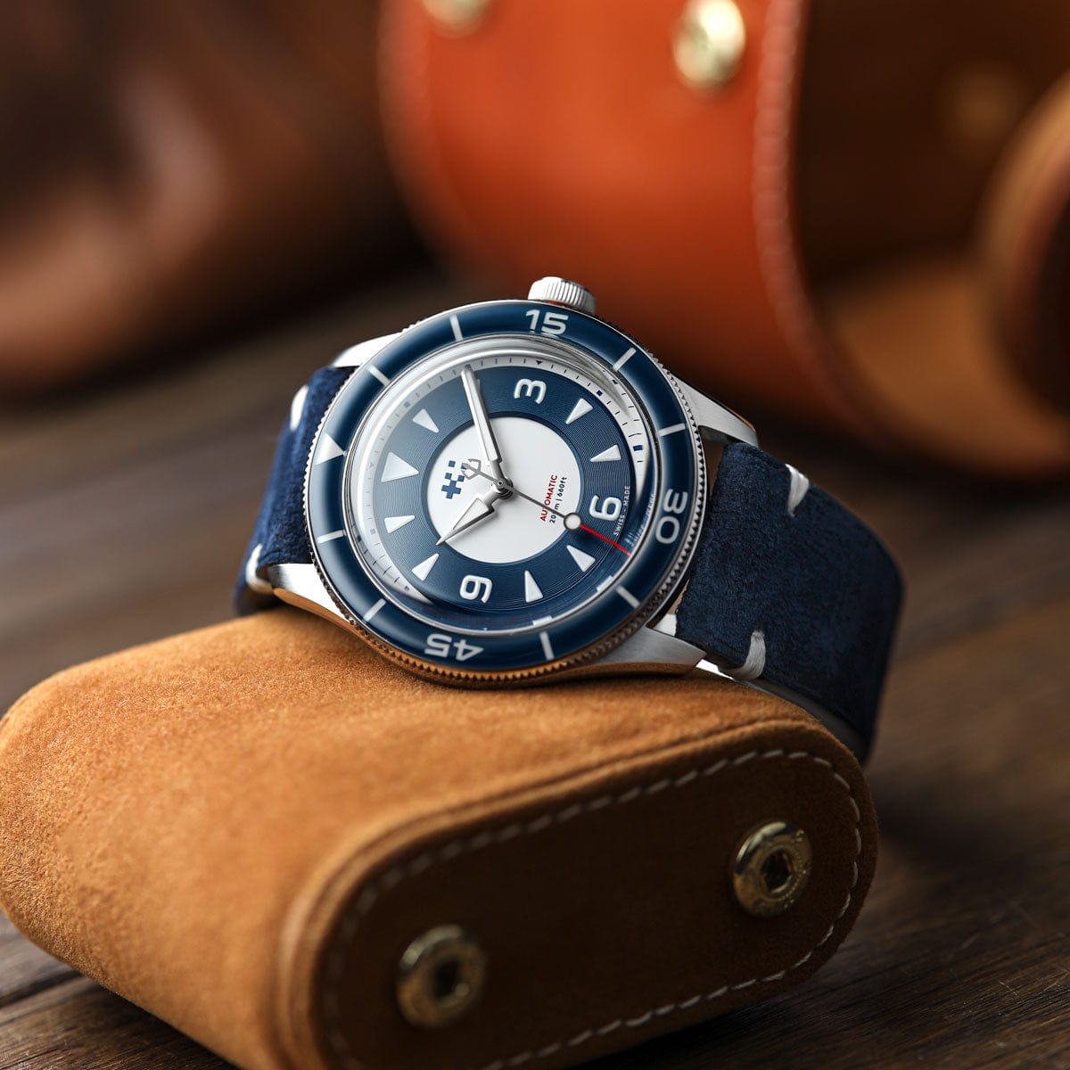 Christopher Ward + WatchGecko C65 Aquitaine - Overton Blue Suede