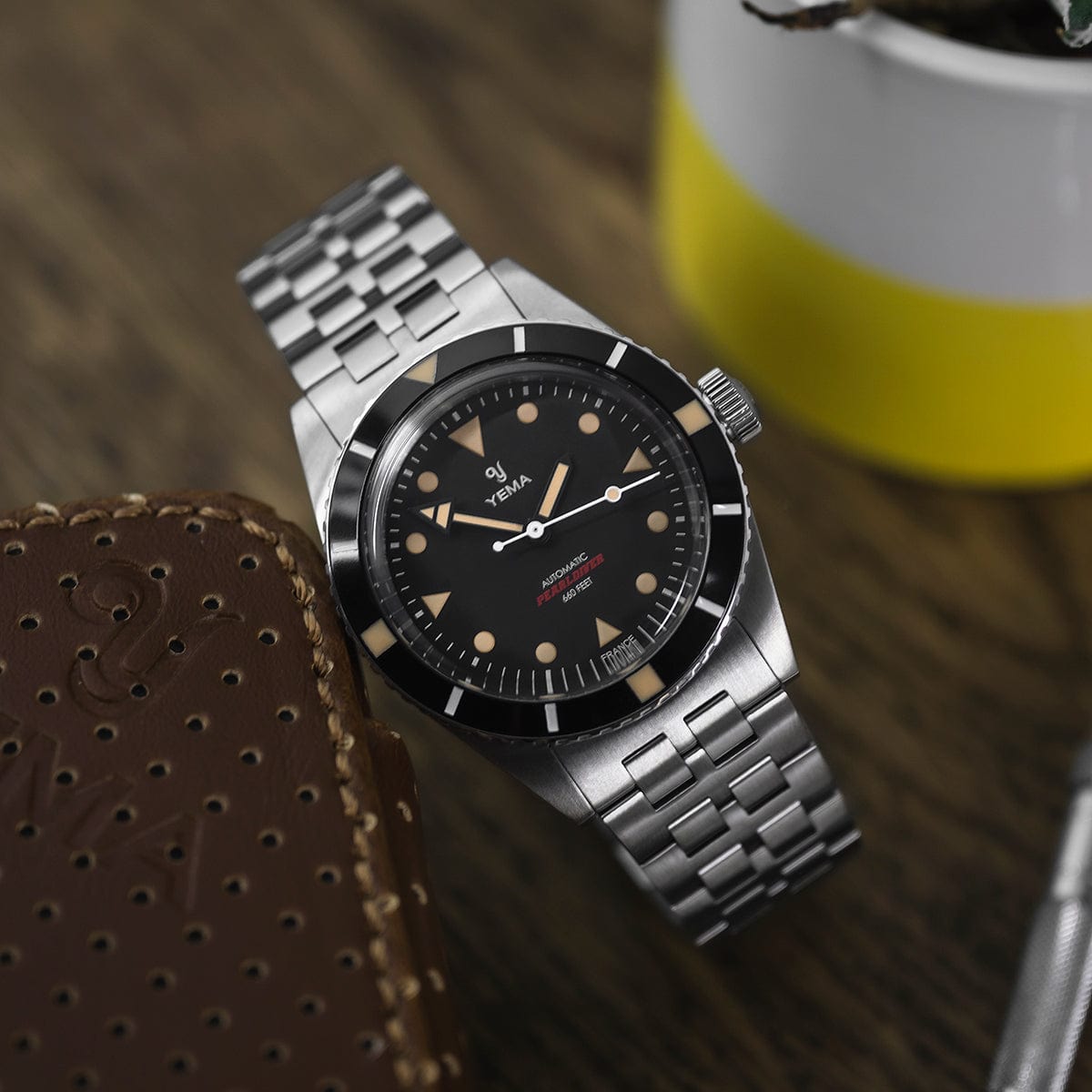 Yema Pearldiver Automatic Divers Watch - Black Dial - 38mm Lifestyle Shot