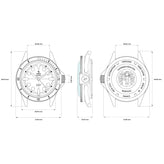 YEMA Superman Maxi Dial Watch - Steel Bezel - Blue Dial - 41mm Technical Drawing