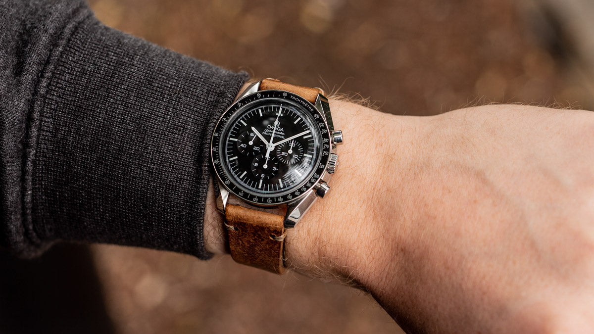 omega watch brown leather strap