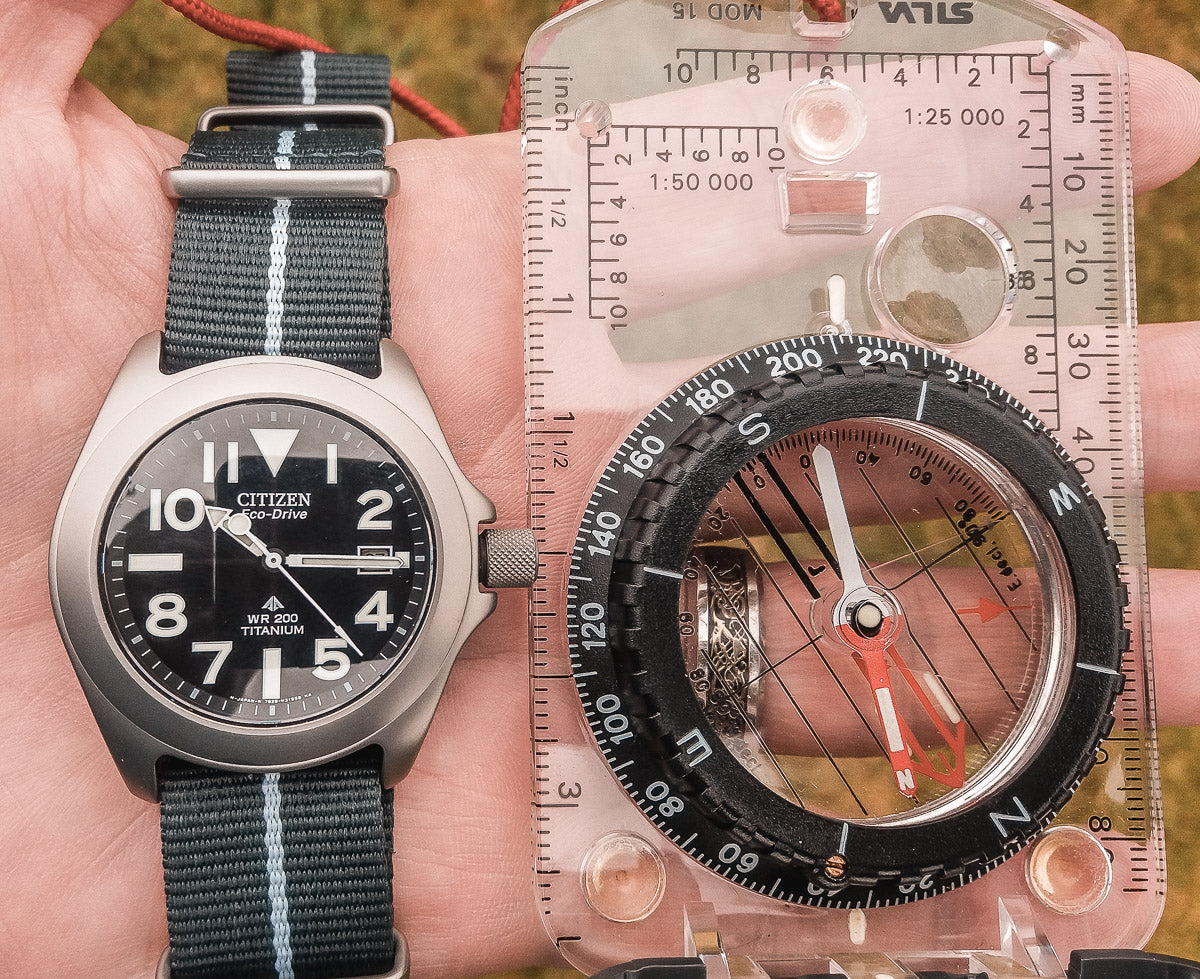 men's watch with compass