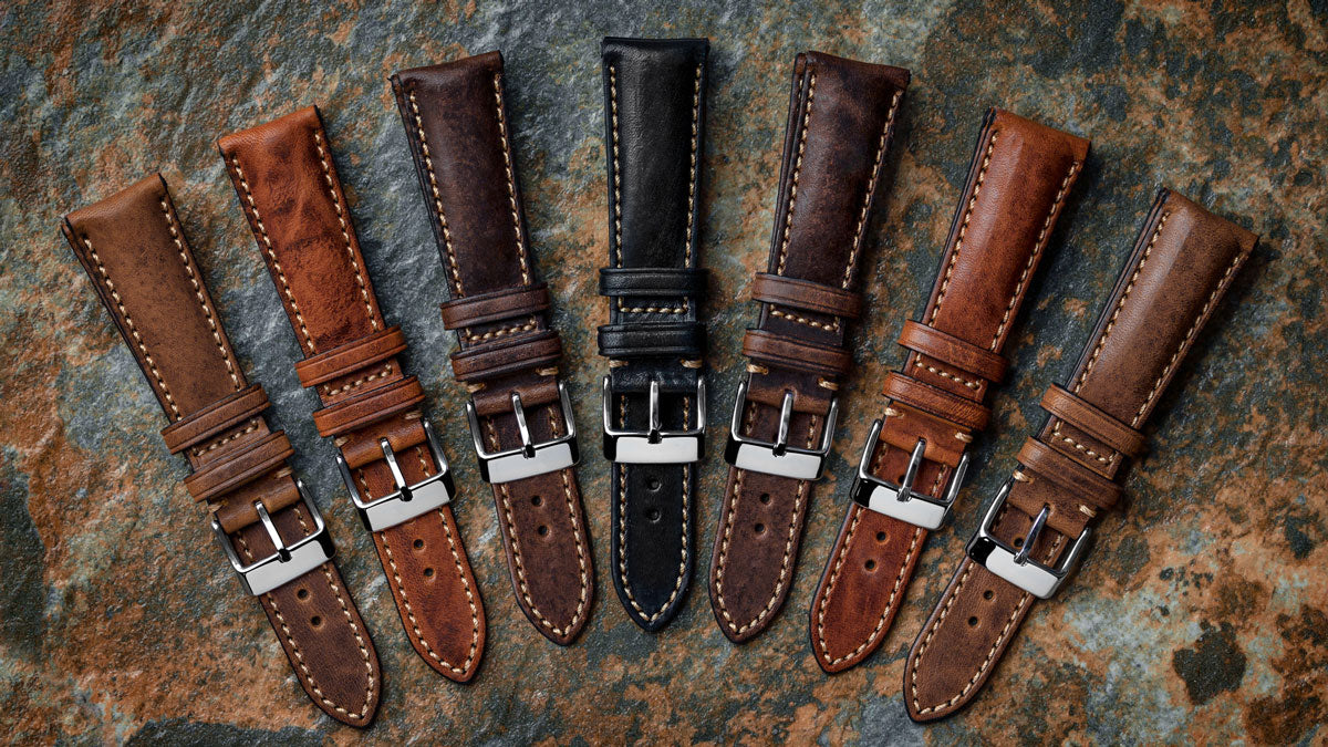 high quality padded leather watch straps from watchgecko